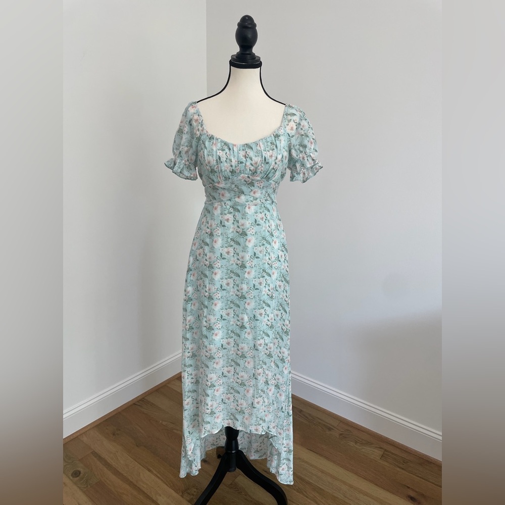 Altar’d State Floral Blue Dress, Size Small